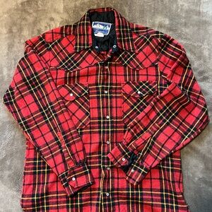 Red Plaid Button-Up Shirt